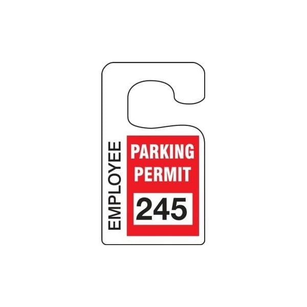 Accuform Parking Permit Tag, VISITOR PARKING PERMIT Numbered 001-099, Teal, 5in x 3in, 99PK TNT266TLA - main